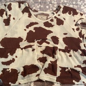 simply southern cow print top